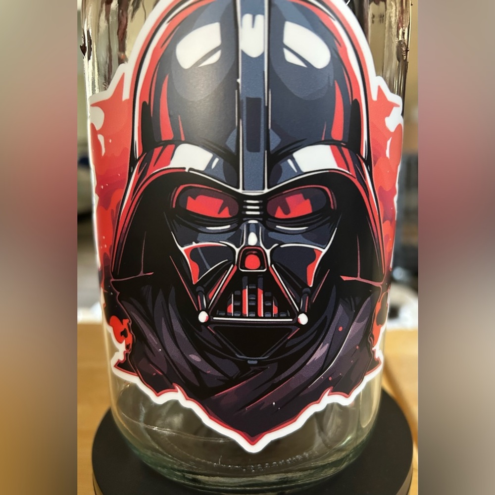 MOVIE FANDOM/THEMED 64oz JAR + 14’ OF RED FAIRY-LIGHTS/PAINTED/HANDMADE - Picture 5 of 8